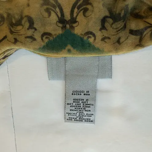 Catherines Yellow Floral Beaded Sequins 3/4 Sleeve Top Size 4X