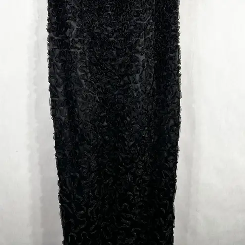 Chetta B Vintage Size 6 Evening Gown Silk Ruffled Full Length Dress Formal 1459