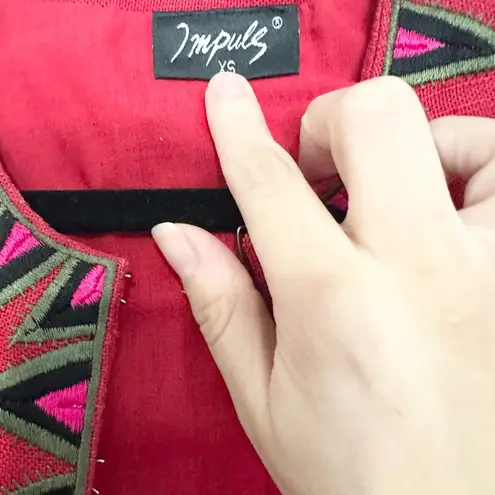 H&M  impulse VTG fringe tribal blazer XS geometric office indie professional