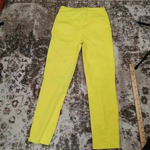 L'Agence Audrina Distressed Neon Yellow Jeans Size 25 Bright Yellow Raw Hem High