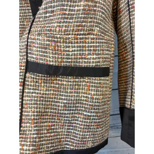 Doncaster Women's Brown Tweed Blazer Jacket 12W Dark Brown Trim