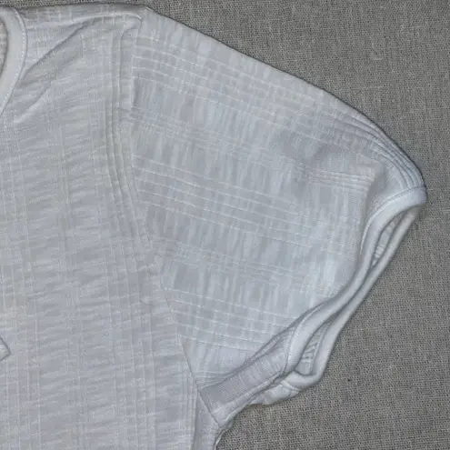 Free Assembly | White Tie Neck Top with Puff Sleeves | Small