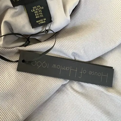 House of Harlow NWT 1960 Sleeveless Crew Neck Ribbed Taupe Bodysuit Sz XL