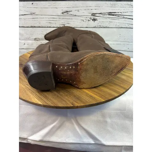 Justin Women's Brown Leather Heeled Cowboy Boots Size 7