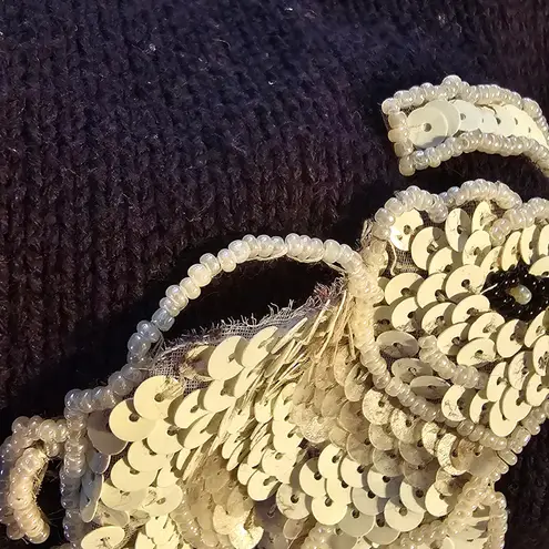 Vintage The Glory B By Gloria Furman Navy Embellished Elephant Sweater Medium Blue