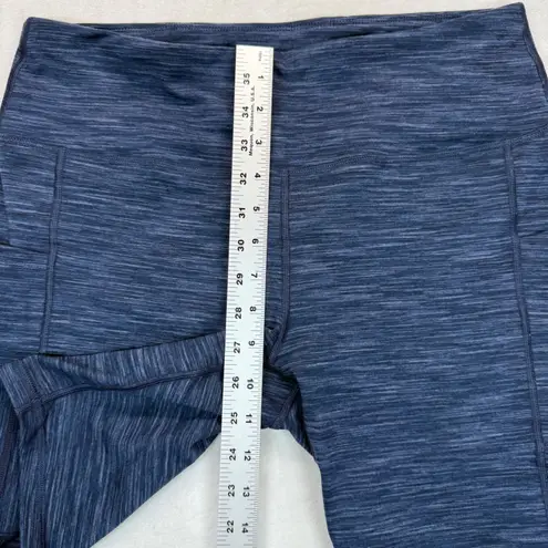 Iuga Athletic Bike Shorts with Pockets High Waist Heathered XXL Blue