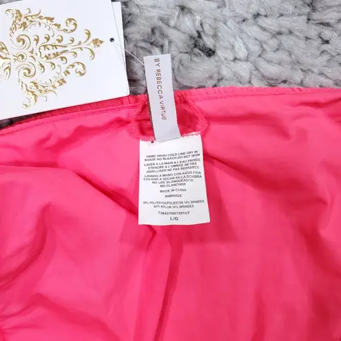 Becca Rebecca Virtue Moon Ridge Ribbed Adela Hipster Swim Bottom Pink Size Large