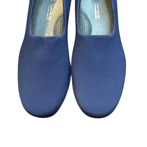 SAS Shoes Womens Size 9.5WW Navy Slip On Dress Wedge Tripad Comfort Made in USA Blue