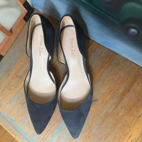 Essex Lane D'Orsay Blue Suede Pumps Shoes SZ 9.5 Classic Classy Boss Lady Work