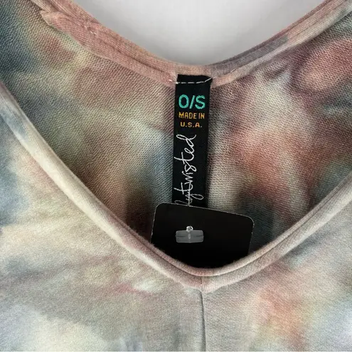 Brightly Twisted Tie Dye Poncho Top Soft Muted Pastel Pink Blue Topper Bohemian Size undefined