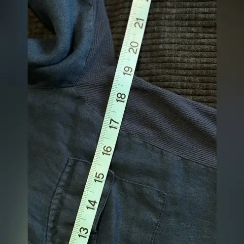 INC International Concepts Navy Gemstone Button Up Long Sleeve Shirt Size S Blue