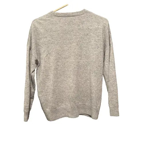 J. Crew Embellished Sweater Crewneck Pullover Gray Jewel Neck Size Small
