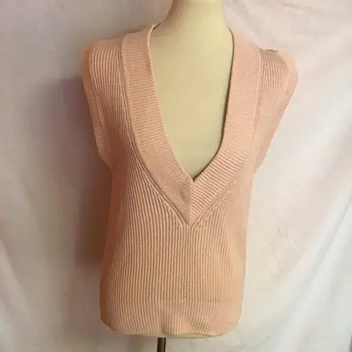 Vintage 80s v neck sweater vest Pink