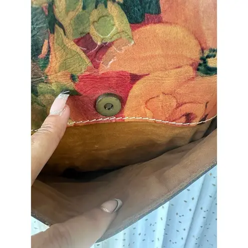 Patricia Nash Navelli Floral Cognac Heritage Italian Leather Tote Shoulder Bag