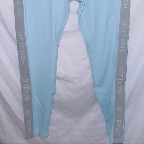 Kittenish Blue High Waisted Athletic Ankle Length Leggings size large