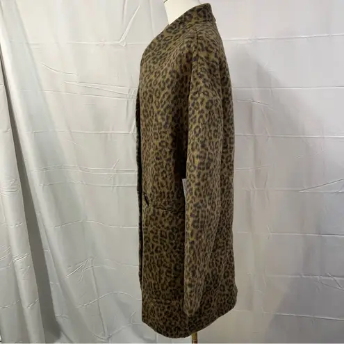 Old Navy ‎ Leopard Print Long Line Coat  Textured Jacquard Small tall Mobwife New