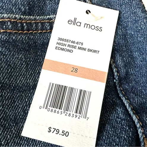 Ella Moss NWT  "Edmond" High Rise Denim Five Pocket Jean Mini Skirt