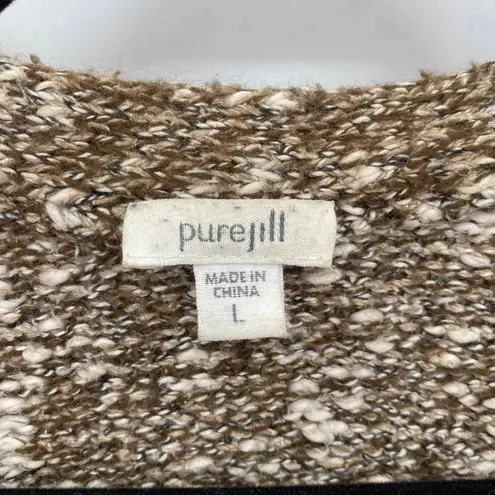 Pure J. Jill Cardigan Sweater Womens Large Brown Acrylic Polyester Blend Pockets