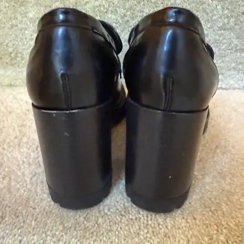 Madden Girl  Smarty Chunky Heel Loafers Platform Black Size 7.5 M thumbnail 4