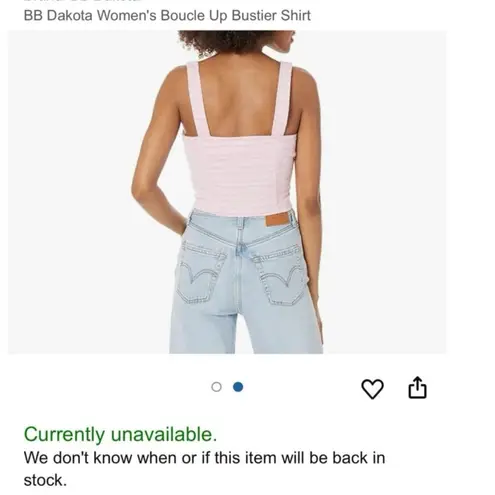 BB Dakota by Steve Madden NWT Bouclé Up Tweed Bustier Corset Crop Top Pink L Size L