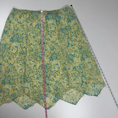 Apostrophe Green Abstract Vintage Asymmetrical Skirt Size 16 Cottagecore Fairy