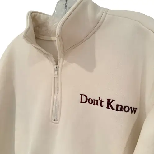 Bailey Rose Don't Know Don't Care Sweatshirt Women's Small Cream Athleisure