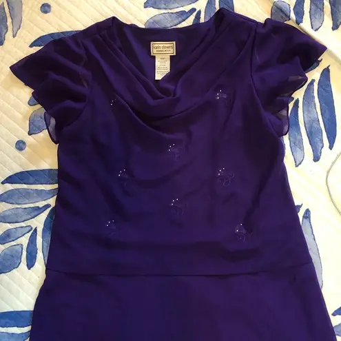 Karin Stevens Purple waterfall Neck Dress