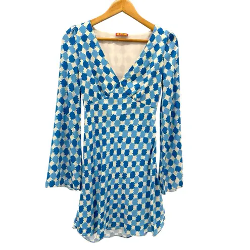 KITRI Rosalie Blue And White Mini dress Blue And White Flare Dress Size 4