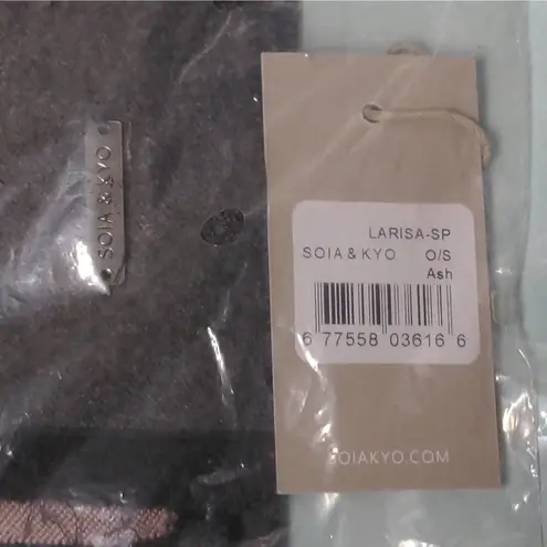 SOIA & KYO Larisa Scarf Wrap Shawl in Rose and Charcoal Gray - NWT