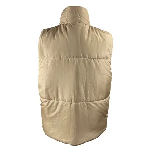 Staccato Reversible Puffer Vest Maroon Tan Women's Size L Large Mock Neck