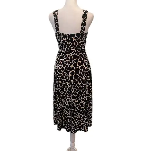 Enfocus Studio sz4 Elegant Black & Cream Animal Print Sleeveless high low Dress
