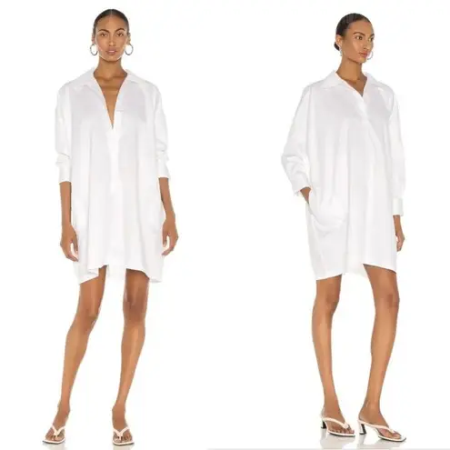 Norma Kamali  Super Oversized T-Shirt Shirt Dress White Cotton XS