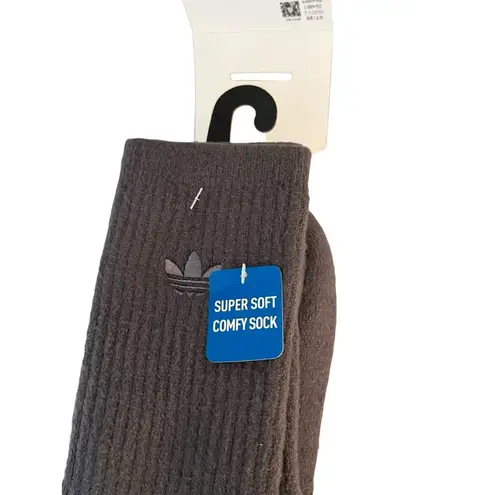 Adidas  Super Soft Comfy Gray White Beige 3 Pair Crew Socks Medium W 5-10 M 5-8