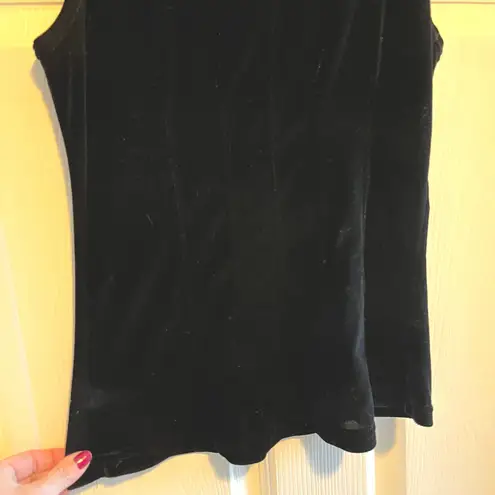 Black Velvet Tank Ruffle Trim Gothic XS Vamp Party