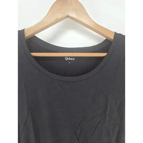 Quince T-shirt Tee Womens Large Black Short Sleeve Crew Neck Casual Outdoor Logo