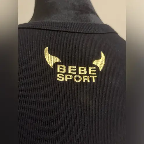 Bebe EUC  Sport Black and Red Bad Girl Sequin tank size medium