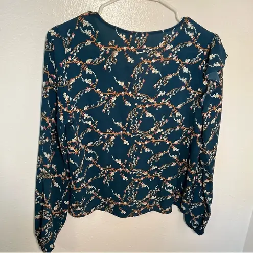 Melrose and Market Long Sleeve Ruffle Top Japanese Branches