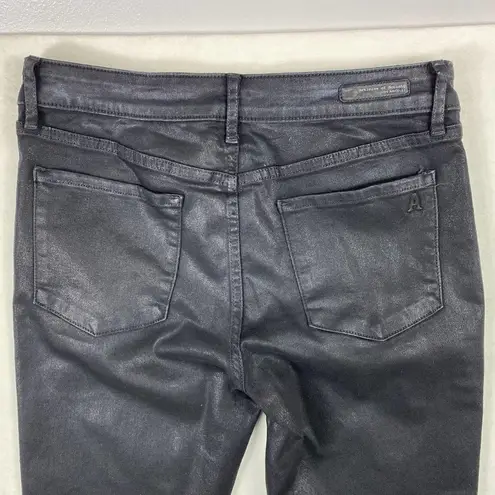 Articles of Society  Beaded Fringe Coated Black Ankle Skinny Jeans - 29