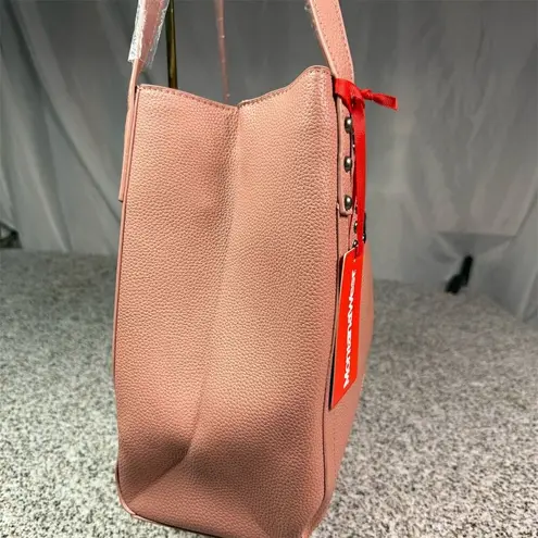 Montana West Women's Pink Studded Tote Bag with Zip Closure