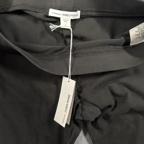 James Perse Standard Leggings Womens Small Black Pima Cotton Stretch Made USA