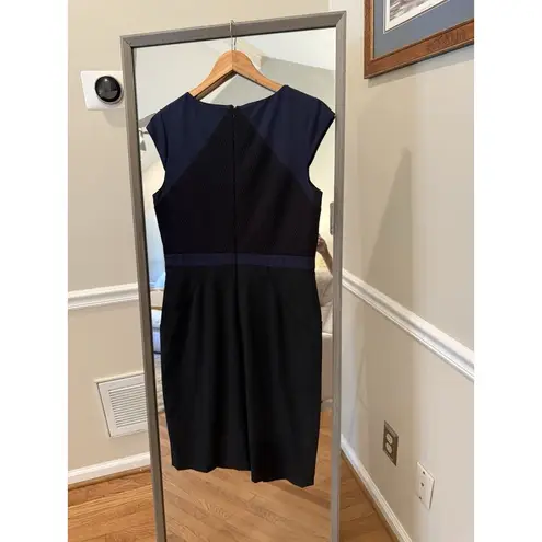 Antonio Melani  Navy Black Colorblock Sheath Dress Size 10