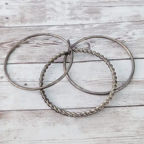 Vintage Bracelet 3 Bangles Linked Together