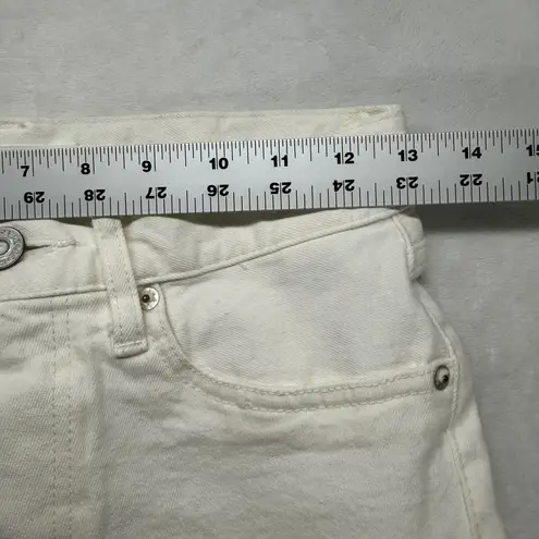 Moussy Vintage White Wash Denim Jeans Frayed Hem Made in Japan Size 25