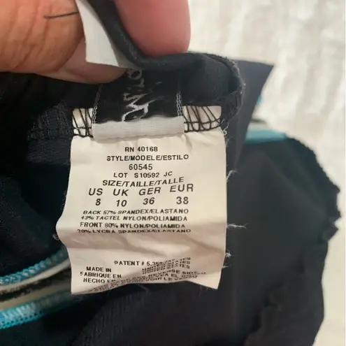 MiracleSuit size 8 medium Black white stripe One Piece Swimsuit bathing beach sl