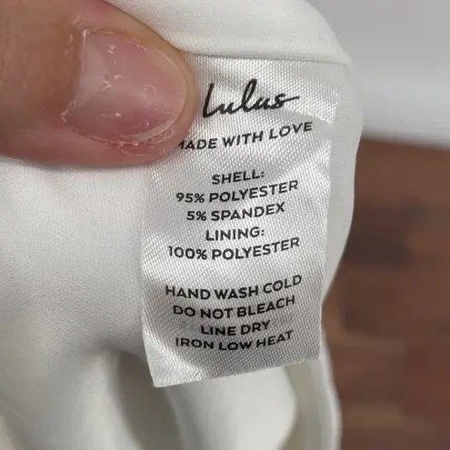 Lulus  Wide Leg Palazzo Pants Cream Size L Polyester Spandex Flowy