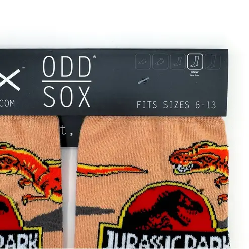 Odd Sox Jurassic Park Crew Socks Mens Gift 90s Movie Film Dinosaur Fun Gift Tan