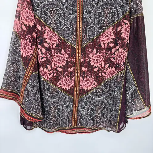 Vintage Y2K C est 1946 Boho Flowy Top Womens 2X Purple Pink Boho Romantic Fairy