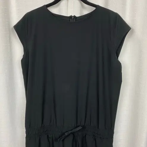 ALBION FIT Black Cap Sleeve Going Places Tie Waist Athletic Dress Sz.M