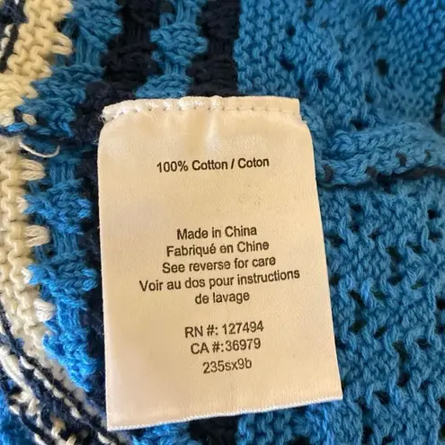 Heartloom NEW Kenzie Blue Striped Cotton Crochet Knit Sweater Tank Top Vest L