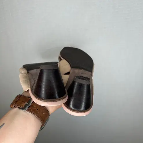 Donald J Pliner Vintage Y2K Women's Peach Beige Leather Heeled Sandals Size 10M Tan